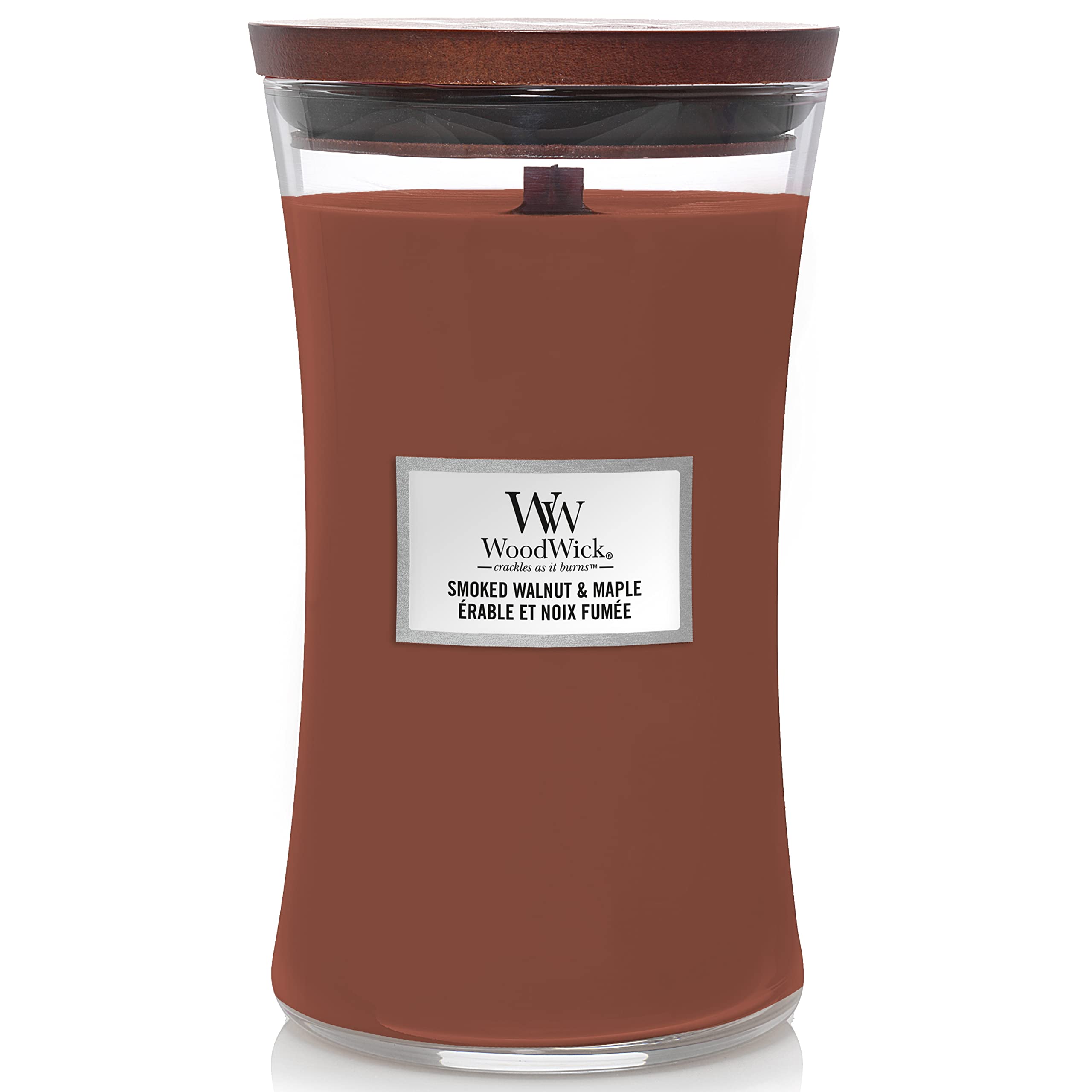 Woodwick Large Hourglass Scented Candle with Crackling Wick | Smoked Walnut & Maple | Up to 130 Hours Burn Time โ image 1