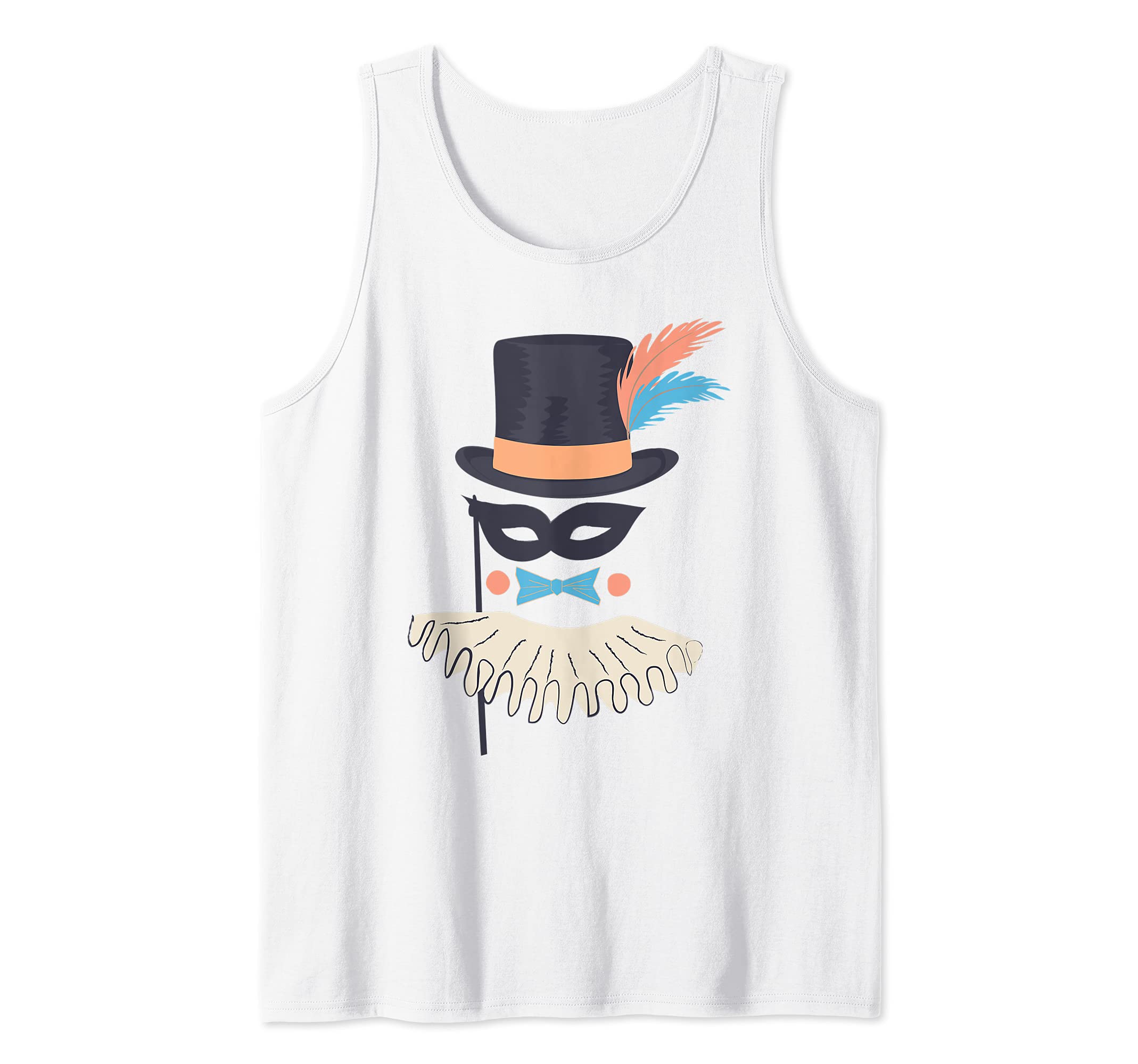 Circus Show Carnival Mask Top Hat Ruff Vintage Fancy-Ball Tank Top