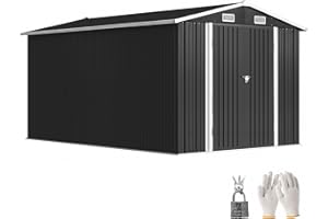 Outsunny 12' x 8' Metal Shed, Heavy Duty Outdoor Storage Shed with 4 Vents and Lockable Double Doors, Tool Storage House for 