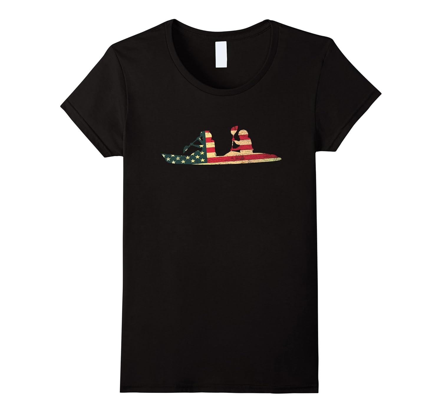 American Flag Kayak T Shirts Cool Kayaking Flag Tee