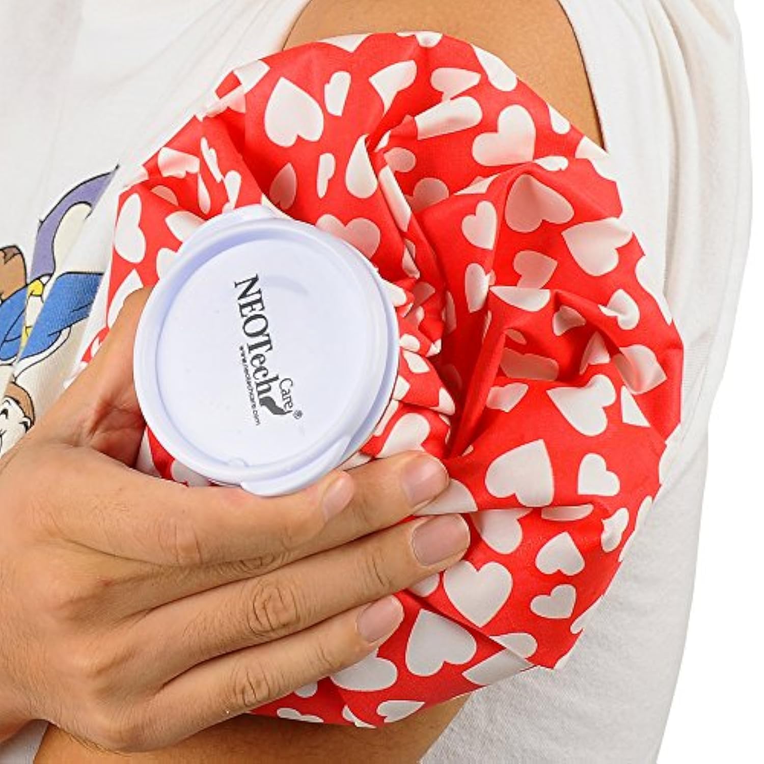 Neotech Care Ice Bag for Injuries, Swelling, Headache, Pain Relief, First Aid - Cold Pack Screw Top Lid - Reusable, Refillable & Waterproof Pouch/Bladder (20cm, Heart Design)