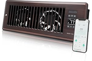 HOWEALL Super Quiet Register Booster Fan for 4" x 12" Register Holes, Smart Register Vent with Dual Intelligent Thermostat and WIFI App Control, Heating Cooling AC Vent Fan (ORB)