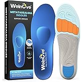 Welnove Arch Support Inserts with Metatarsal Pads, Metatarsal Insoles for Metatarsalgia, Mortons Neuroma Relief,Ball of Foot Pain, Plantar Fasciitis Insoles for Women&Men for Standing All Day-XS