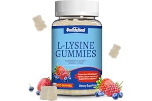 SmildeHeal L-Lysine 1000mg Gummies, Chewable Lysine Supplement for Adults, Immune Support, Collagen Formation Support, Non-GMO, Vegan, Gluten Free - 60 Counts
