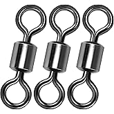 Alwonder Fishing Barrel Swivels, 40 to100-Pack Swivels Fishing Tackle Freshwater Saltwater Swivel Rolling Swivel Heavy Duty Stainless Steel Lures Leaders Line Connectors Terminal Tackle