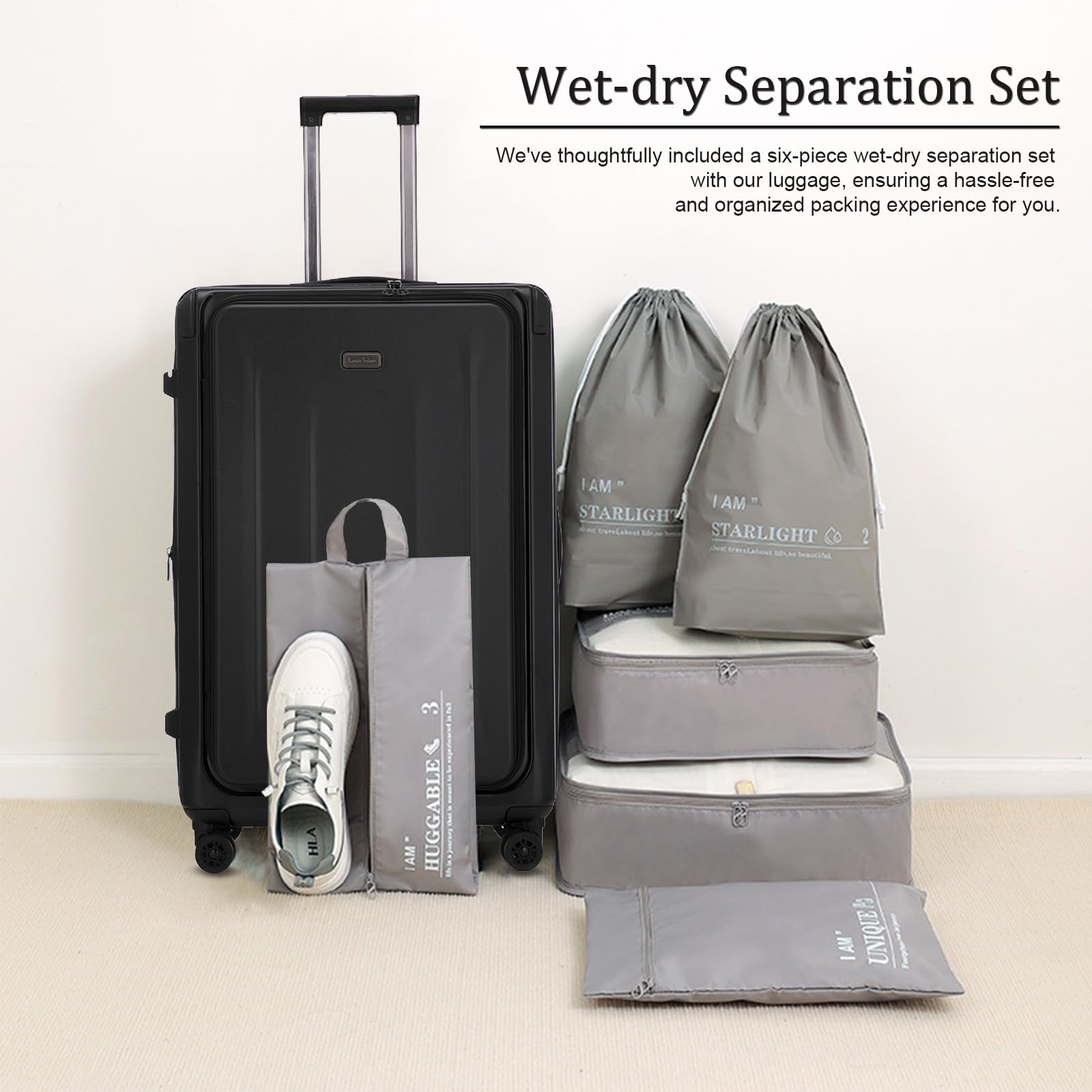 Condition photo showing New/Like New for louis kaiser premium carry on luggage, 20inch&29 inch top opening airline approved abs+pc hard shell