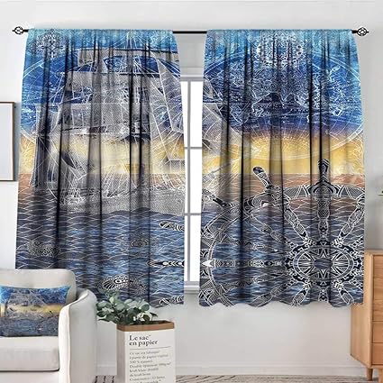 Amazon Com Sanring Mandala Curtains Nautical Ship On The Ocean
