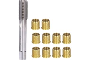 CHICIRIS Spark Plug Thread Repair Kit, Spark Plug Thread Repair Tools Gasoline Engine Metal, High Speed Steel Tap Spark Plug with M14x1.25 Inserts and M16x1.25 Tap Kit for Automotive Engine Repair