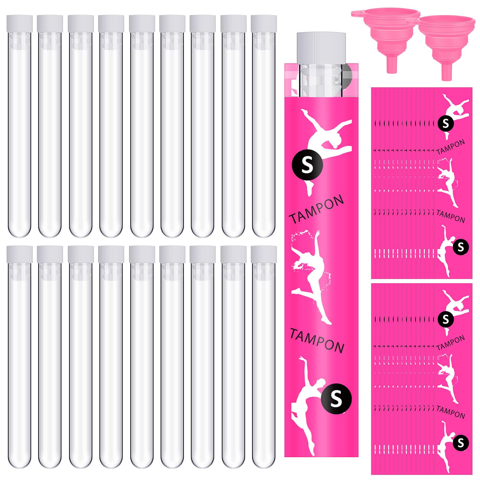 Photo 1 of Suclain 50 Pcs Travel Tube Set Includes 0.4 oz Tubes for Women, Reusable Wrappers, Foldable Silicone Funnels for Outdoor Sports