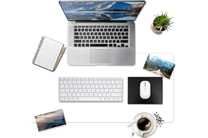 BLESWIN Clear Desk Mat, Transparent Writing Desk Mat, Durable Waterproof Multi-Functional Table Protector with Non-Slip Adhes