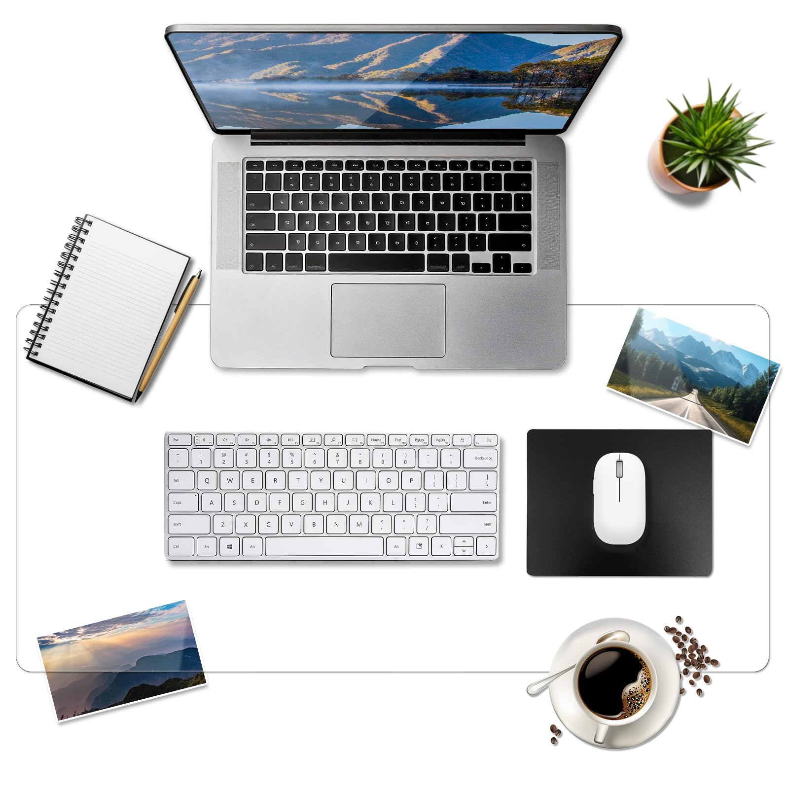 Photo 1 of Clear Desk Mat, Desk Protector, Waterproof and Heat-Resistant PVC Round Edge Desk Pad with Non-Slip Backing, Suitable for Home and Office Multifunction Desk Mat, 15.75 x 31.5 Inches