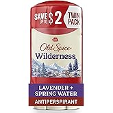 Old Spice Dry Feel Antiperspirant Deodorant for Men, 24/7 Fresh, 24/7 Sweat & Odor Protection, Gentle on Skin with Skin Conditioners, Wilderness with Lavender + Spring Water Scent, 2.6 oz (Pack of 2)