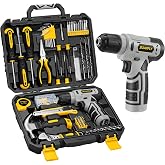 157-Piece Tool Set, 8V Cordless Drill Set, Hand Tool Kit for Men and Women | Rechargeable Drill Kit with LED Light and Storage Case, Household Hand ToolBox for DIY Improvement, Maintenance and Repairs