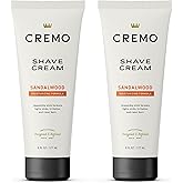 Cremo Barber Grade Sandalwood Shave Cream, Astonishingly Superior Ultra-Slick Shaving Cream Fights Nicks, Cuts And Razor Burn, 6 Fl Oz (2 Pack)