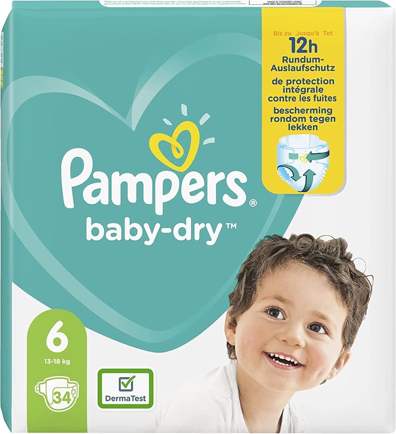 Pampers Baby-Dry Size 6 Nappies Up to 12 Hours Protection 13-18kg