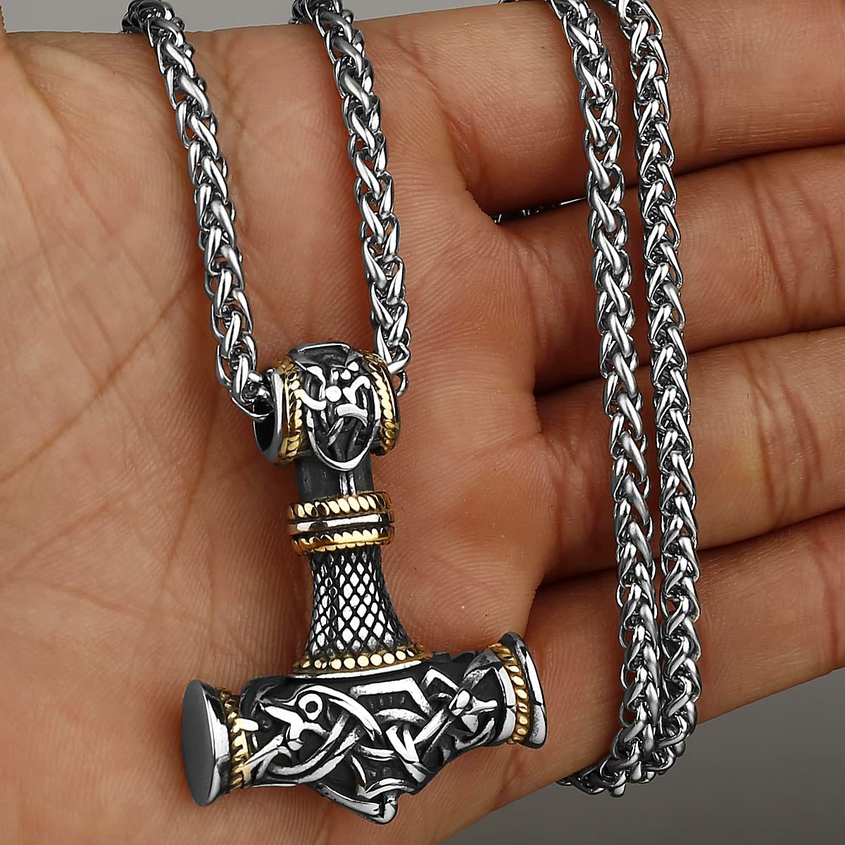 Viking Thor's Hammer Vintage Personality Necklace Stainless Steel