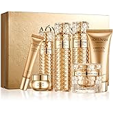 Luxurious Hydrating Skincare Gift Set with Cordyceps Extract - Includes Face Cleanser, Balm, Eye Cream, and 4-Piece Essence Set (Water, Serum, Emulsion, Cream)