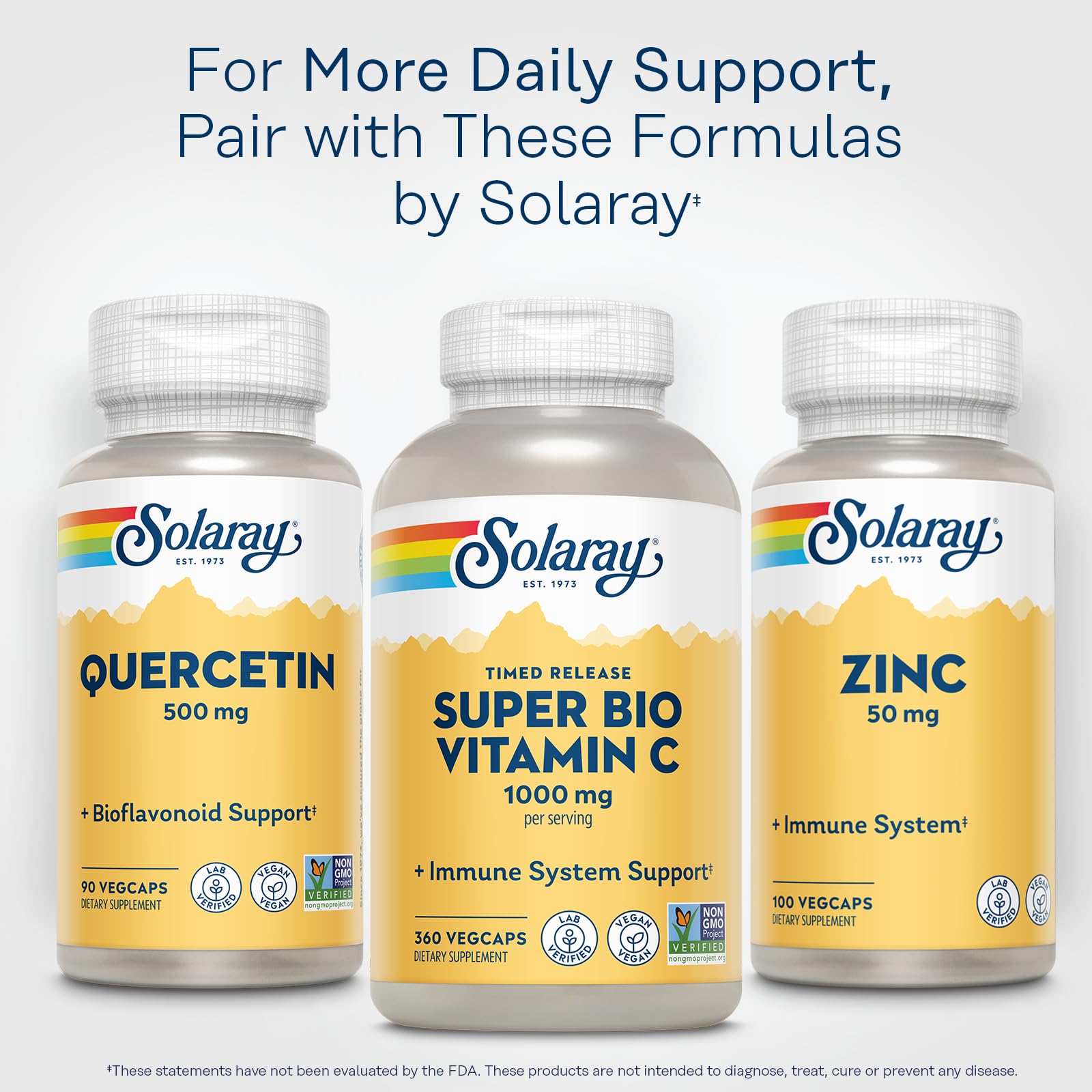 SOLARAY Quercetin 500 mg, Supports Sinus, Respiratory, Immune Function & Normal, Healthy Uric Acid Levels, 90 VegCaps