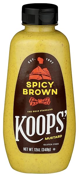 KOOPS’ SPICY BROWN MUSTARD – SPICY MUSTARD, GLUTEN-FREE, KOSHER, MADE IN USA, FROM QUALITY MUSTARD SEEDS, DELICIOUS AND BOLD FLAVOR – 12 OZ, PACK OF 1