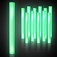 Fun Central LED Foam Sticks - 12 Pack, 16-Inch, 3 Light-Up Modes for Mardi Gras & St Patricks Day (Green)