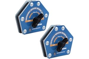 LISHUAI On-Off Switchable Welding Magnets and Clamps - 55LBS Magnetic Welding Square Strong Hand Tools 30°, 45°, 60°, 75°, 90°, 105°, 120°, 135°, 150° Degree (2 PACK of Small)