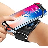 MoKo Running Armband 360°Rotatable for iPhone 16 15 14 13 Pro Max Plus Samsung Galaxy Note S24 S23 Fits Smartphones Over 5.8'', Detachable Armband Phone Holder for Running Biking with Key Holder