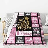 Qcaslprt 50th Birthday Gifts for Her Women, 1976 50 Year Old Flannel Throw Blanket 60x50 Inches, Mothers Day Christmas Blankets Gifts for Mama Mom Grandma Nana