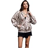 SOLY HUX Women's Y2k Camo Oversized Hoodie Vintage Zip Up Drop Shoulder Streetwear Sweatshirts with Pockets