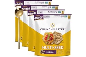 westlake art Multi-Seed Crackers, 4 Ounces - Healthy Crackers For Adults, Bundled With Golden Ss Spoon - Nutritious Snack With Flax, Sesame, Chia, Plant-Based Crackers, Gluten-Free, Non-Gmo [4 Pack]