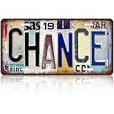 TREEPERI Vintage License plate Chance Wall Decor Metal Sign Tin Signs for Bar Home Bedroom Garage