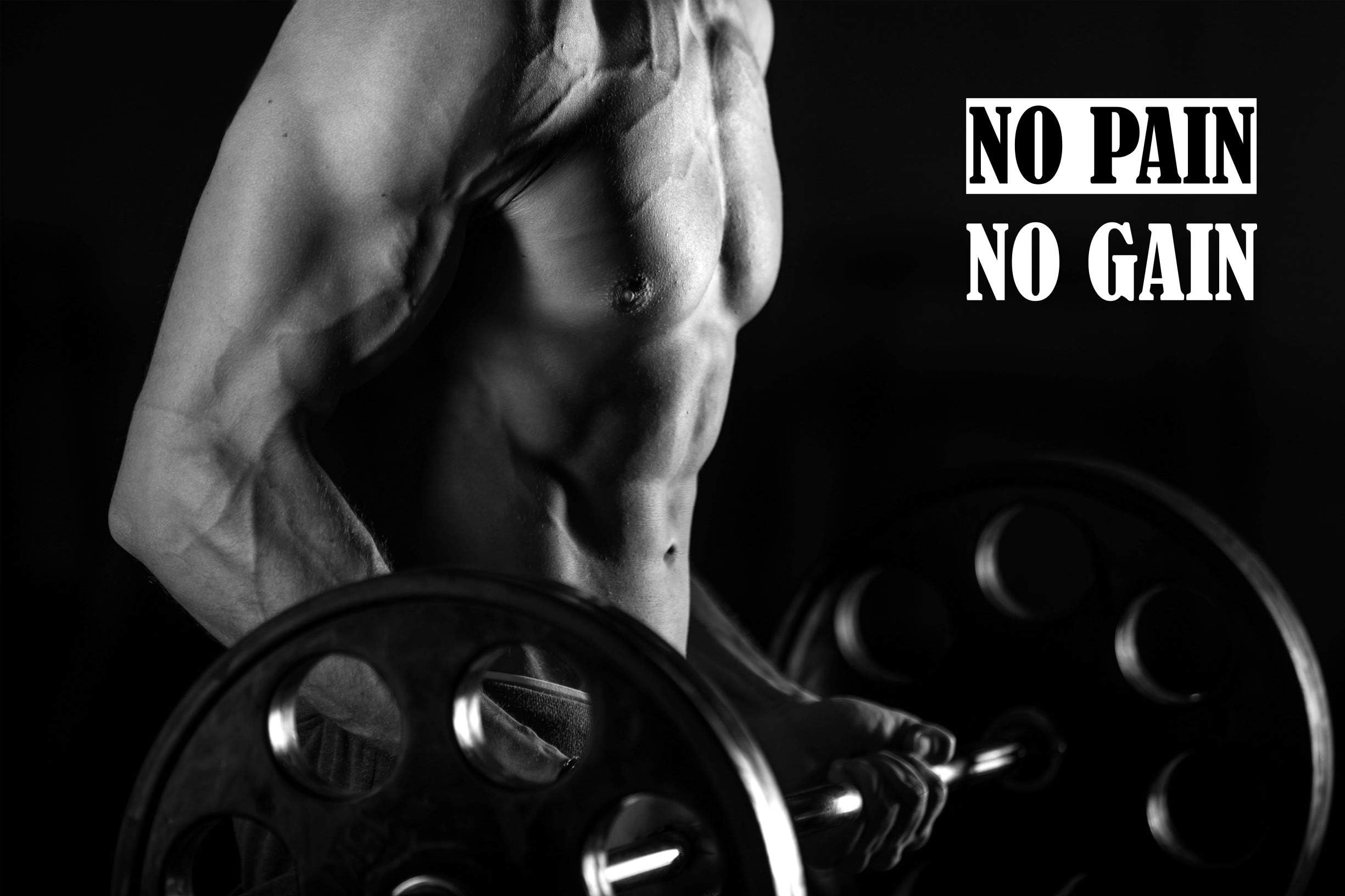 EzPosterPrints - Bodybuilding Men Girl Fitness Workout Quotes Motivational Inspirational Muscle Gym Posters - Wall Art Print for Home Office Gym - MOTIVATION-QUOTE-14-36X24 inches