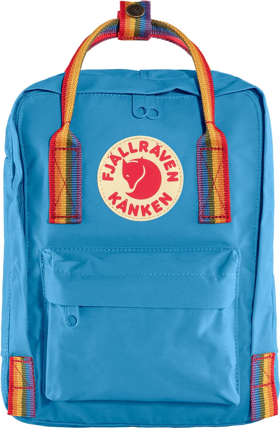 Fjallraven Unisex's Kånken Mini Sports Backpack, Air Blue-Rainbow Pattern, One Size 23621