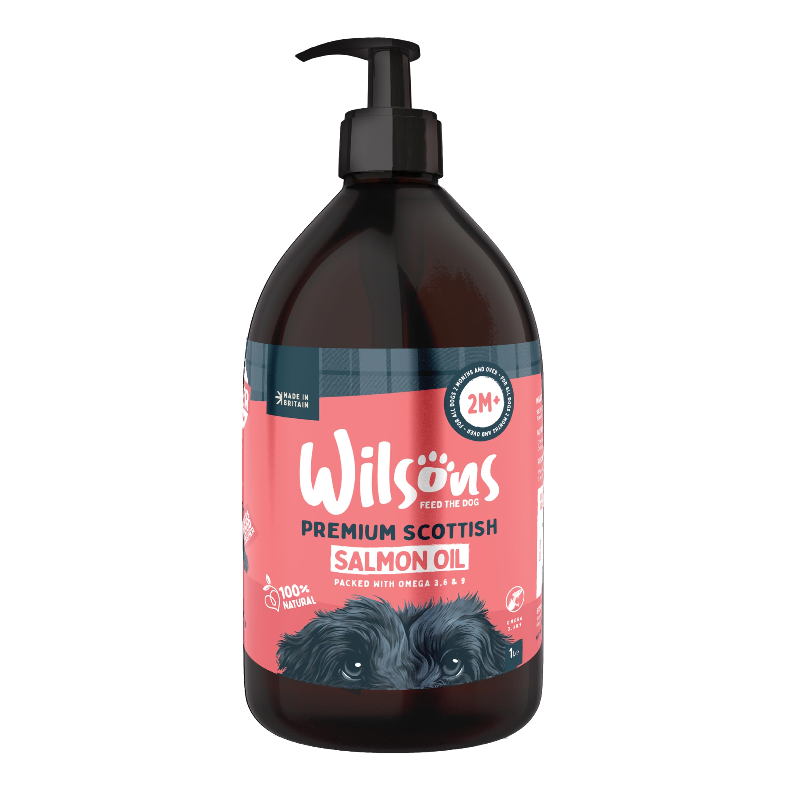 Wilsons - Salmon Oil for Dogs UK, Meal Supplement for Healthy Joints, Omega 3, 6, and 9, 100% Natural, Suitable for Adult Dogs and Puppies 2 Months and Up (500ml)