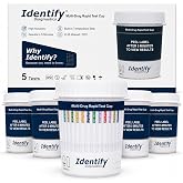 Identify Diagnostics 12 Panel At Home Drug Test Kit, Urine Cup - 5 Pack | 12 Panel Urine Drug Test Cup Includes: Marijuana Drug Test, THC Tests for Home, Cocaine Drug Test, MDMA Test, Drug Screening