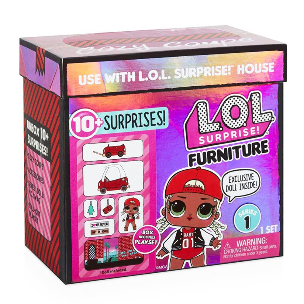 L.O.L Surprise! 564096E7C Furniture Cozy Coupe with M.C. Swag & 10+ Surprises, Multi
