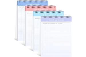 Kisston 4 Pcs Activity Log Notepad Daily Activity Log Book 8.5 x 11 Inches Daily To Do List Notebook Planning Pad Spiral Bound Log Book for Work Boosting Productivity(Vivid Color,Activity)