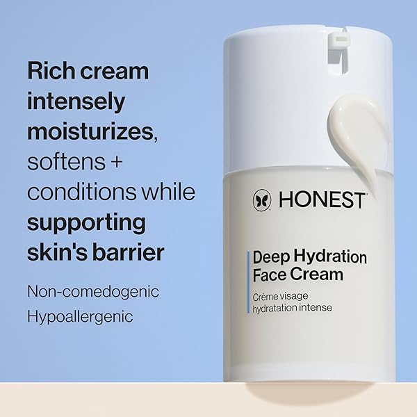 HONEST BEAUTY DEEP HYDRATION FACE CREAM FOR ALL SKIN TYPES | SUPPORTS NATURAL MOISTURE BARRIER | SHEA BUTTER + BAOBAB SEED OIL | EWG VERIFIED + CRUELTY FREE | 1.7 FL OZ