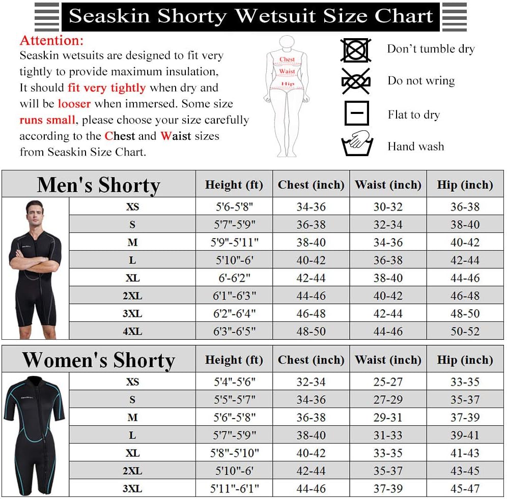 Mens 3mm Shorty Wetsuit Womens, Full Body Diving Suit Front Zip Wetsuit for Diving Snorkeling Surfing Swimming: Clothing