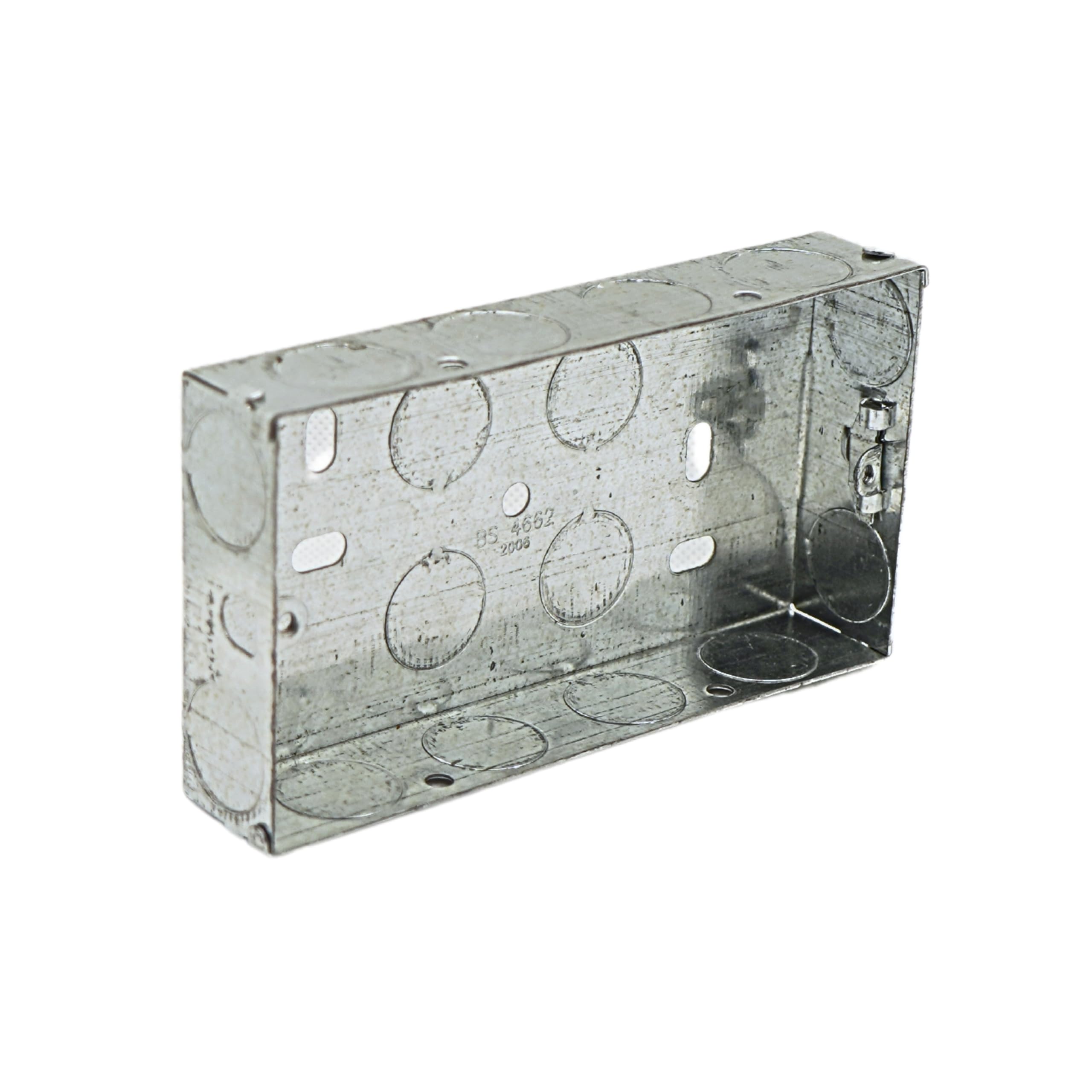 SHPELEC® METAL BACK BOX 1 GANG 2 GANG 25mm 35mm 47mm (2 Gang 25mm - 10 pack)