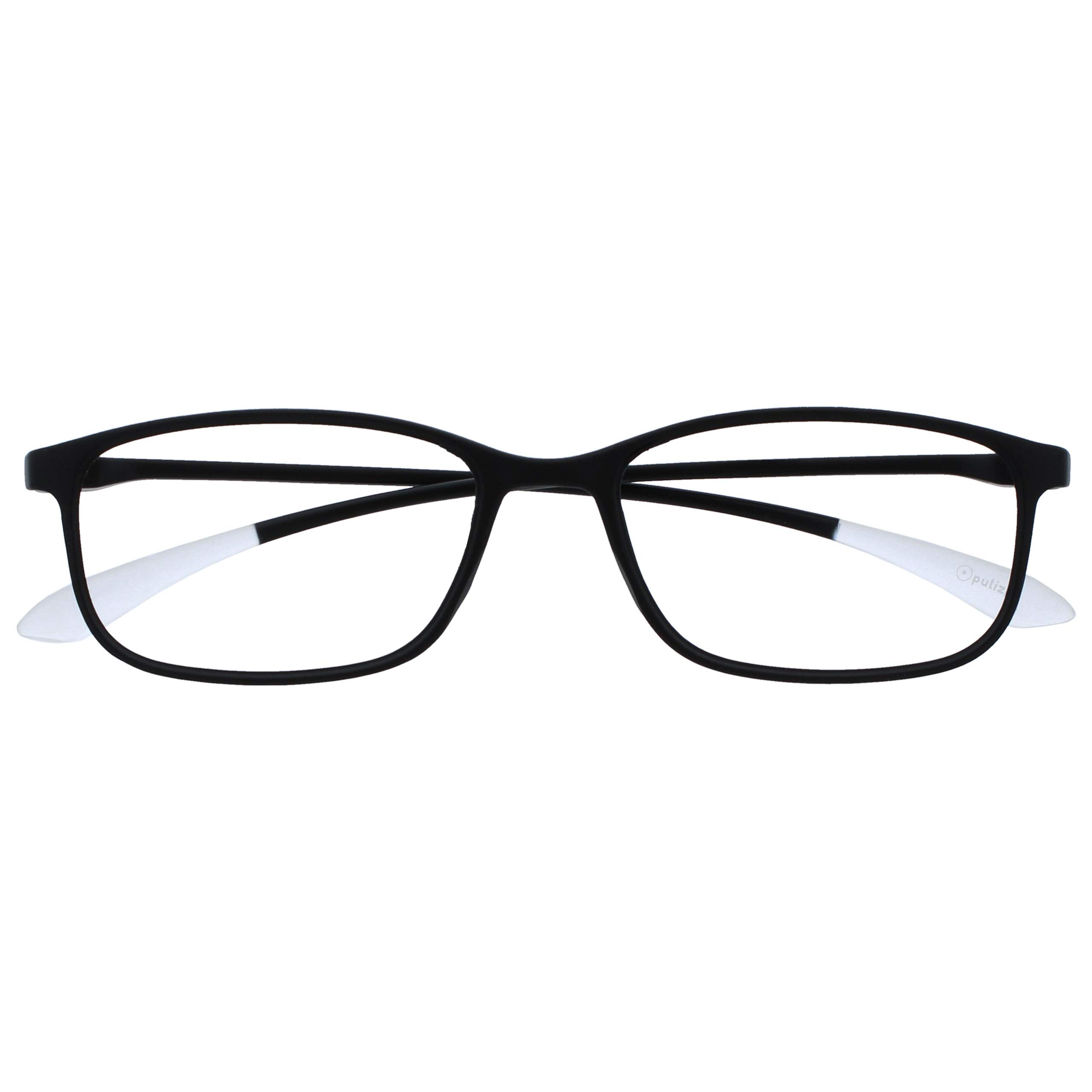 OPULIZE Ice Reading Glasses Ultra Lightweight Scratch Resistant Black Grey Tip Frame Mens Womens R61-1 +1.00 — image 1