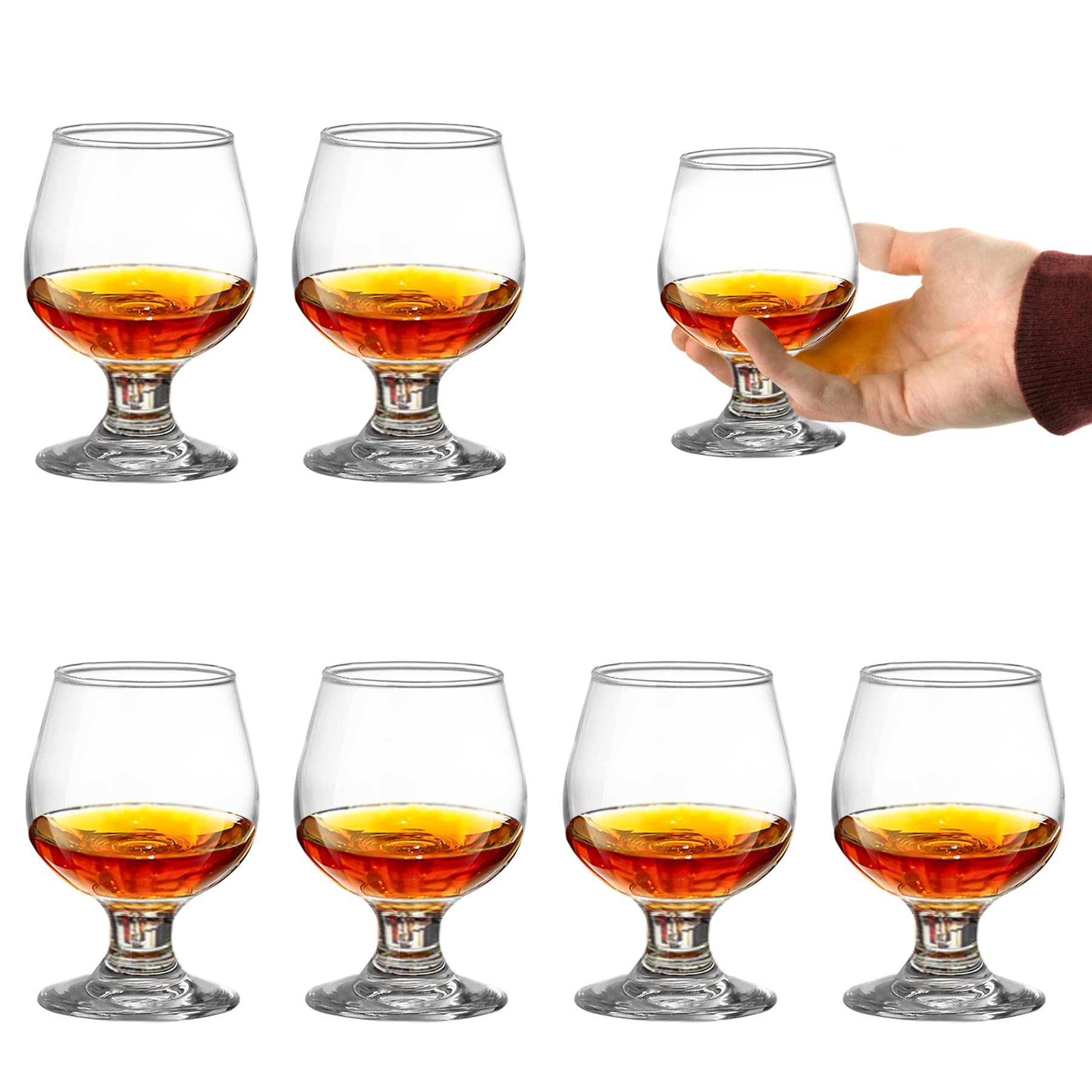 binsakao Brandy Glasses - Port Glasses Set of 6-150 ml Shot Glasses - Tequila Glasses - Small Cognac Glasses - Snifters Set 5 oz
