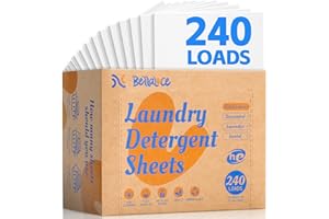 Laundry Detergent Sheets (240 Loads) - Space-Saving, Hypoallergenic,Travel-Friendly,Deep Cleaning, Fresh Linen Scent, Plastic