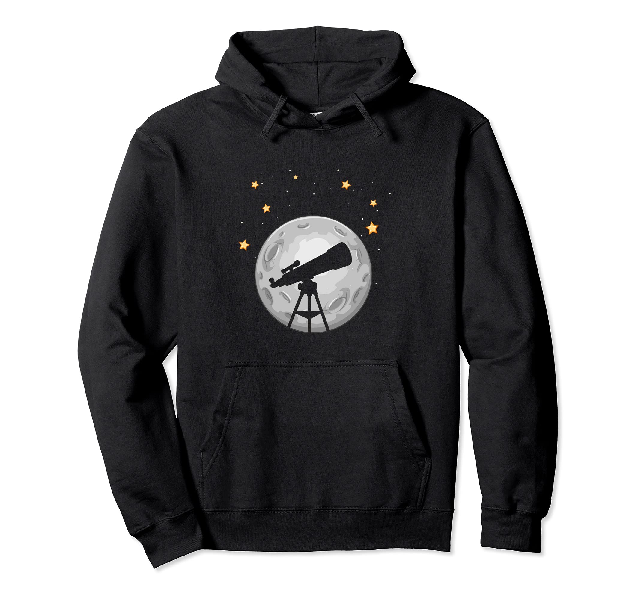 Telescope Telescope Moon Stars Observing Astronomy Universe Pullover Hoodie