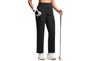 ISEEGZ Womens Golf Pants Fleece Lined Stretch Winter Travel Pant with Zipper Pockets Business Work Casual Slacks