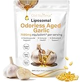 Obill NuTrance Aged Garlic Extract, 7500mg Odorless Organic Garlic Supplements, 2 Years Aged Garlic Extract, Grown Allium Sativum Bulb | Supports Immune & Antioxidant Health | Non-GMO, Gluten-Free