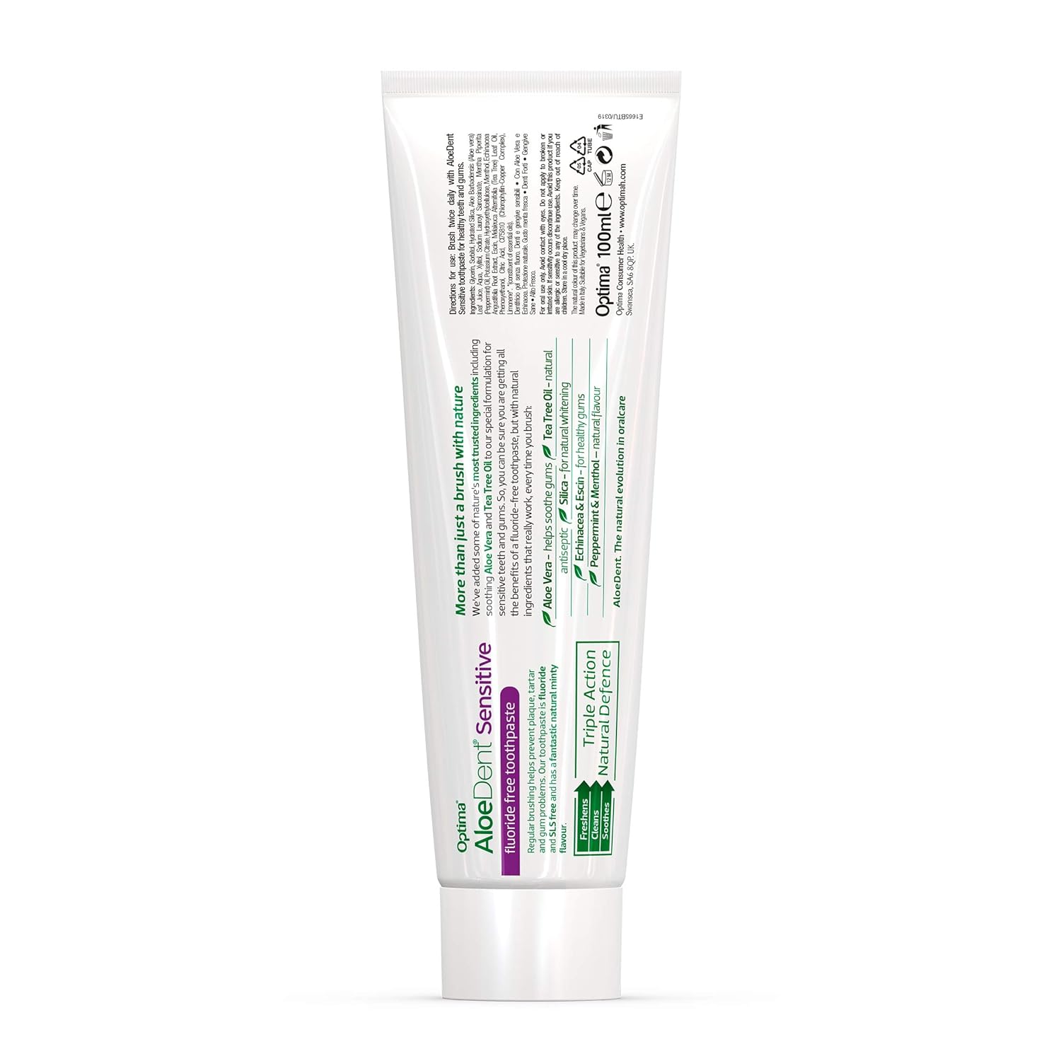 Amazon Com Aloe Dent Sensitive 3 4 Fl Oz Aloe Vera Plus Echinacea Sin Fluor Pack De 3 Beauty