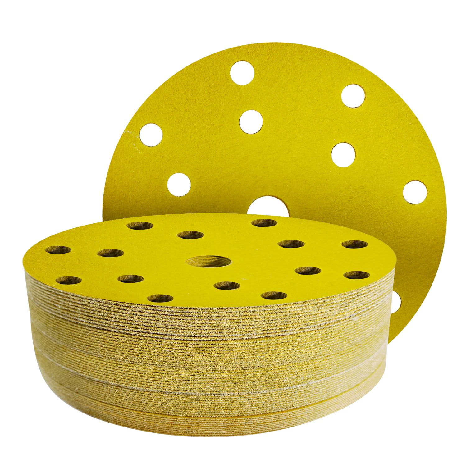 GZKTY 70Pcs 150mm Sanding Discs - Professional Grit 240 Sanding Discs - 15 Hole for Random Orbital Sander - Aluminium Oxide Abrasive Car Dry Sanding Sand