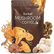 Bunkell Mushroom Coffee, Adaptogenic 6 Mushrooms with Lion's Mane, Reishi, Cordyceps, Shiitake, King Trumpet &amp; Turkey Tail, I