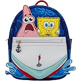 AI ACCESSORY INNOVATIONS SpongeBob Cosplay PU Backpack Purse, 3D Bikini Bottom Shoulder Bag with Epoxy Filled Metal Anchor Charm, 10.5 Inch, Adjustable Straps, Faux Leather