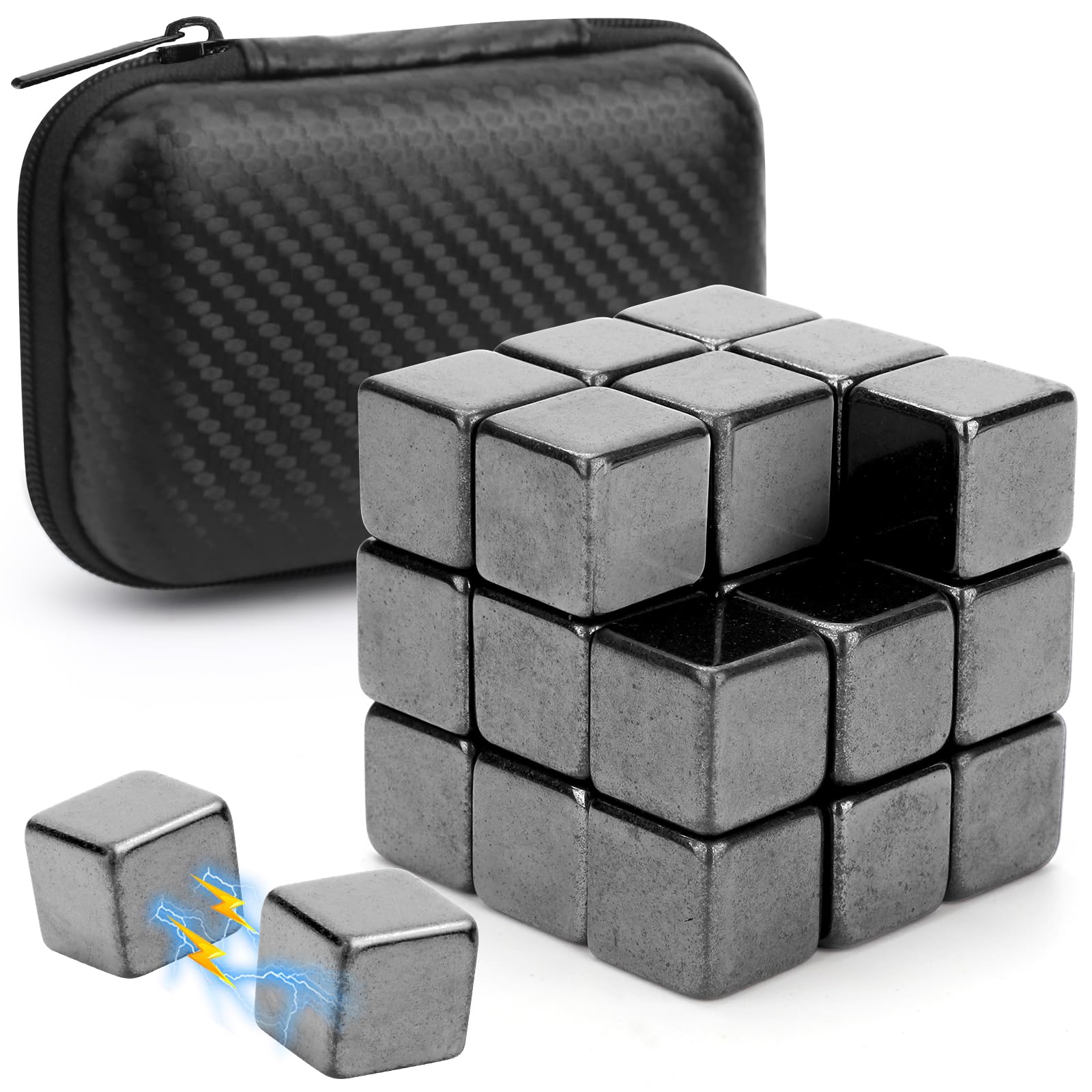Photo 1 of Fidget Balls Magnet Toy for Adults, Square Black Magnetic Stones, Magnet Hand Roller, Magnetic Rocks for Office, Cool Magnetic Gadget Sciencce Kit, Age 15+ (28PCS)